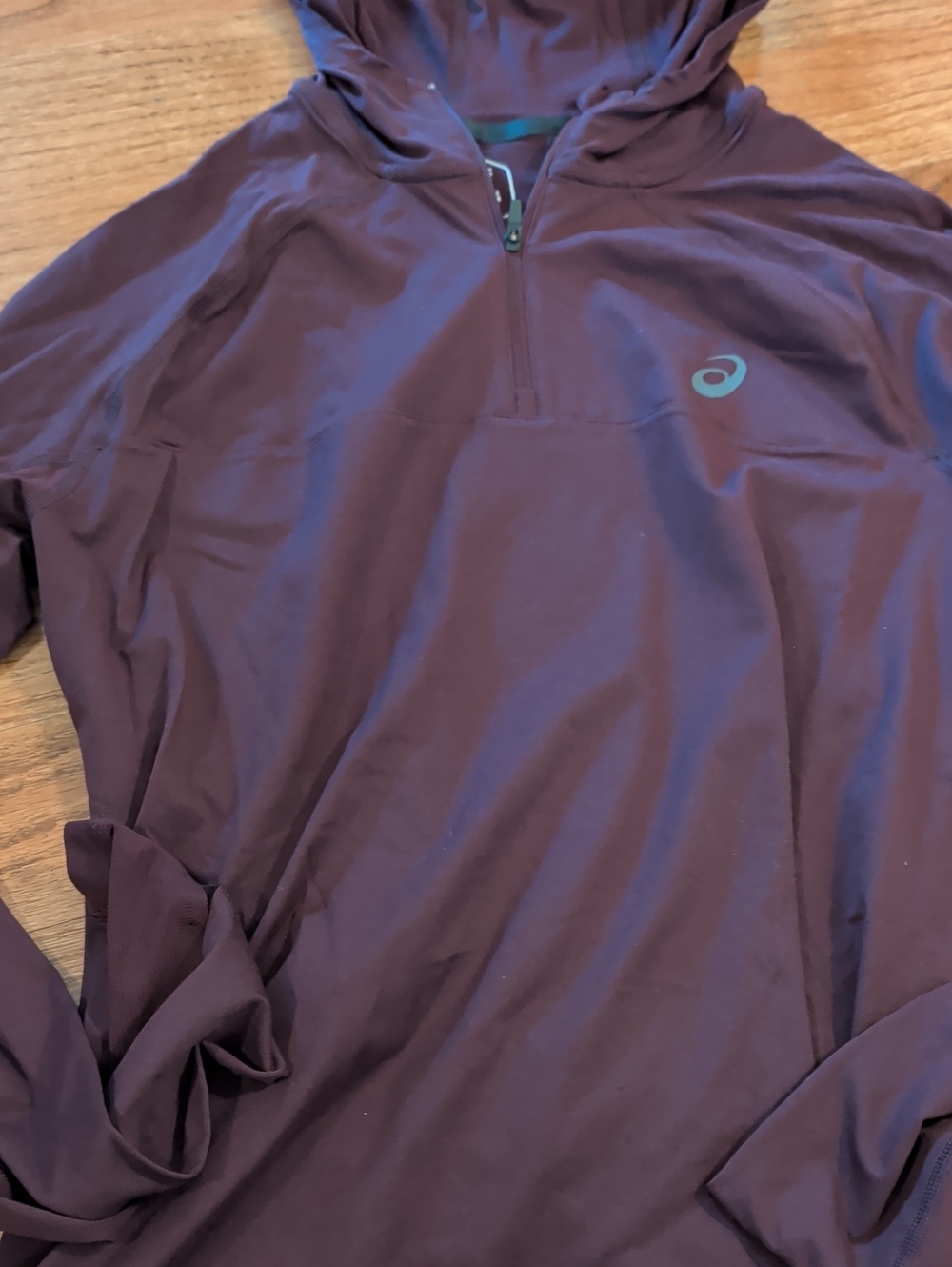 ASICS  Maroon Hooded Performance Pullover - Picture 2 of 3